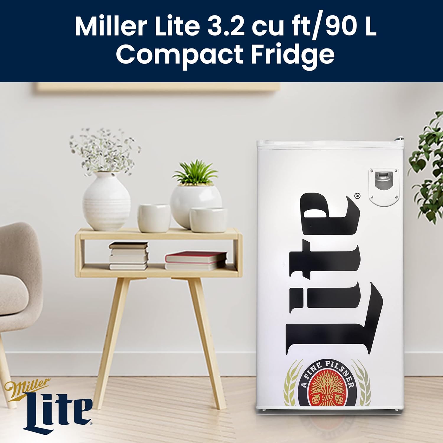 Miller Lite 3.2 Cu Ft Compact Fridge - Image 4